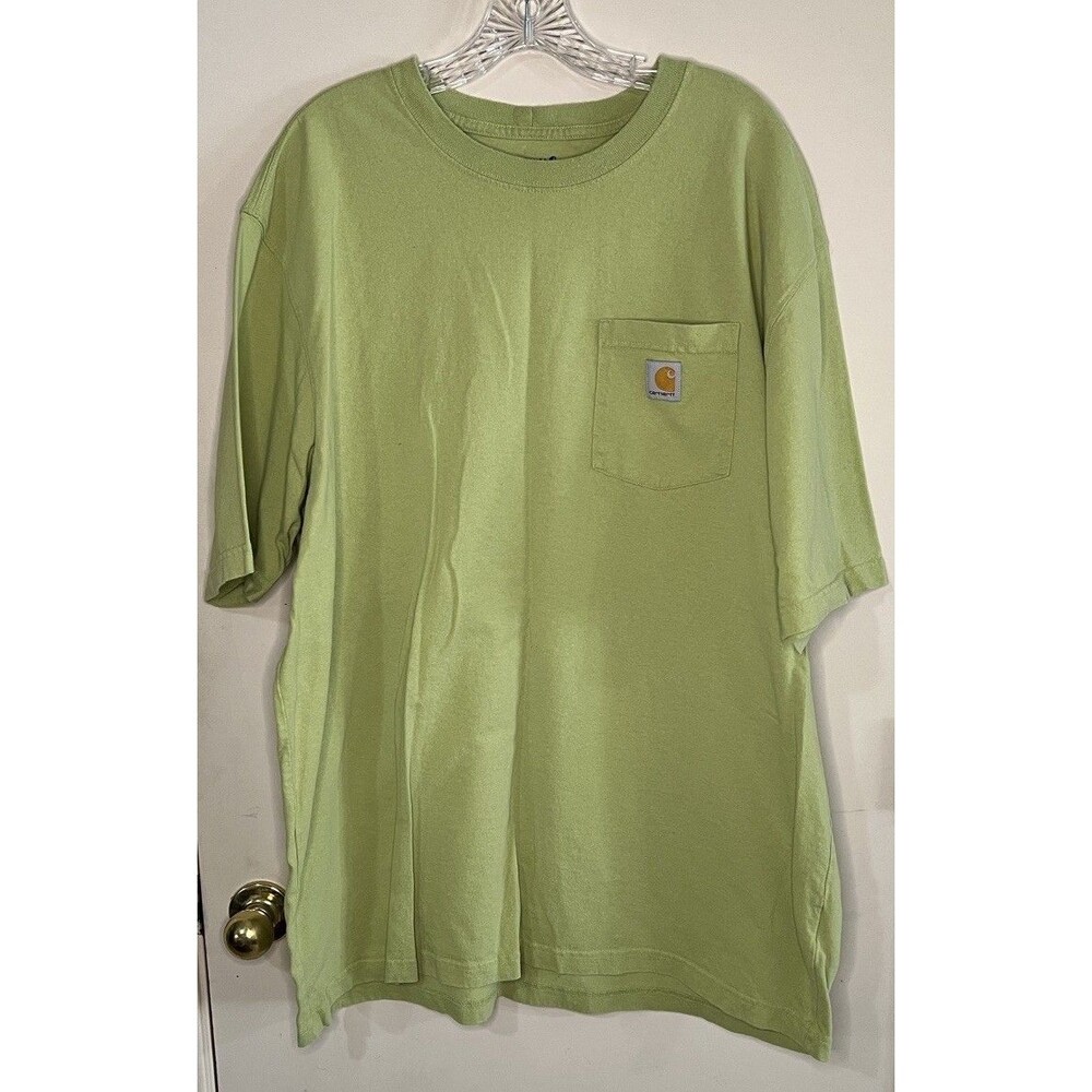 Carhartt K87-M Men's Green Crew Neck Pocket T-Shirt Short Sleeve 2XL Tall